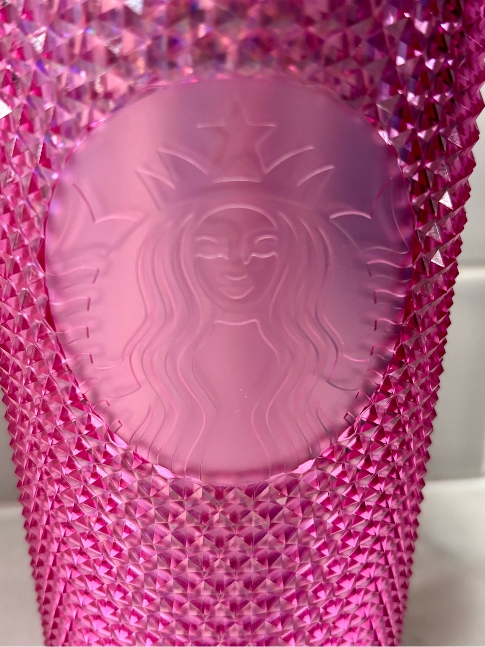 Starbucks 2023 Pink Iridescent Studded Tumbler 24oz Dome Lid Cold Cup 011167083 - Picture 2 of 7